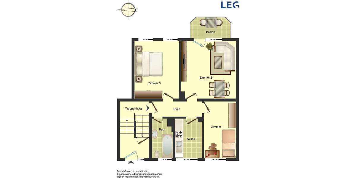 Etagenwohnung Lünen Alstedde - 3.5 Zimmer, 59 m&sup2;, 519&euro; | Angebot:27250833
