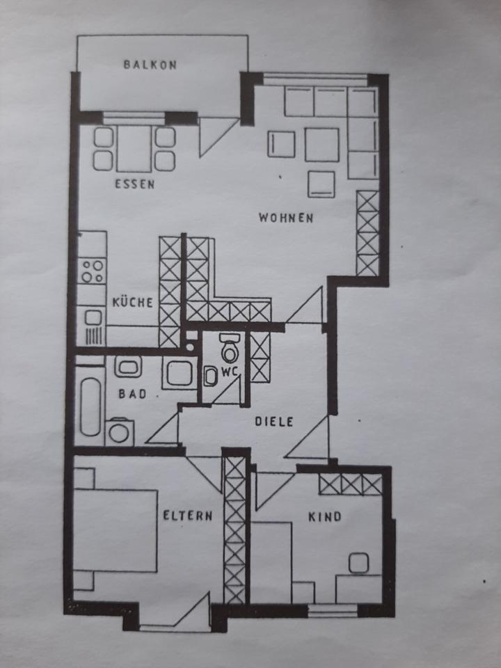 3 Zimmerwohnung mit Balkon 75qm im2.OG in Nördlingen zu vermieten