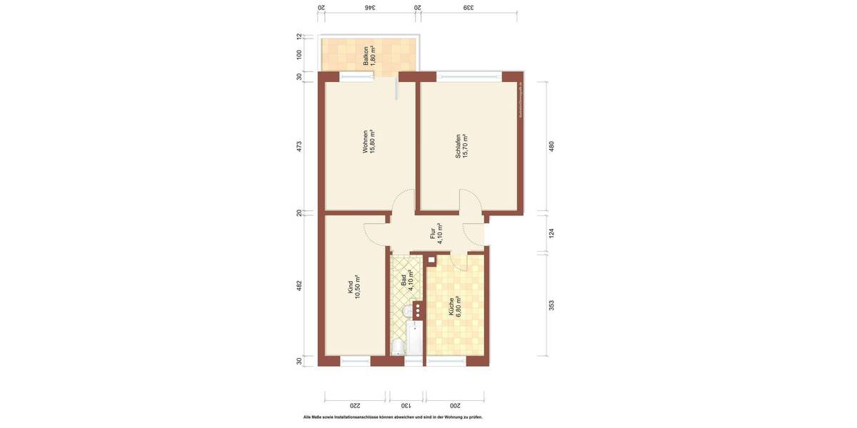 Etagenwohnung Zittau - 3 Zimmer, 57 m&sup2;, 330&euro; | Angebot:24531720