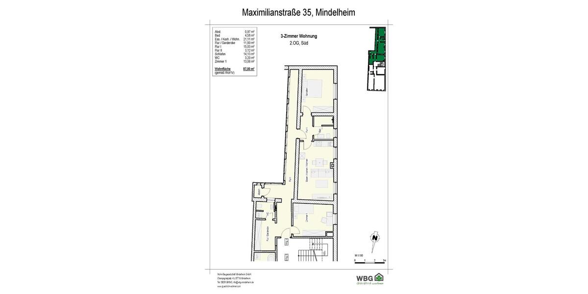Etagenwohnung Mindelheim - 2 Zimmer, 93 m&sup2;, 770&euro; | Angebot:25645293