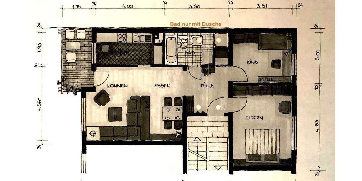 Etagenwohnung Bad Kreuznach - 3 Zimmer, 75 m&sup2;, 685&euro; | Angebot:26795228