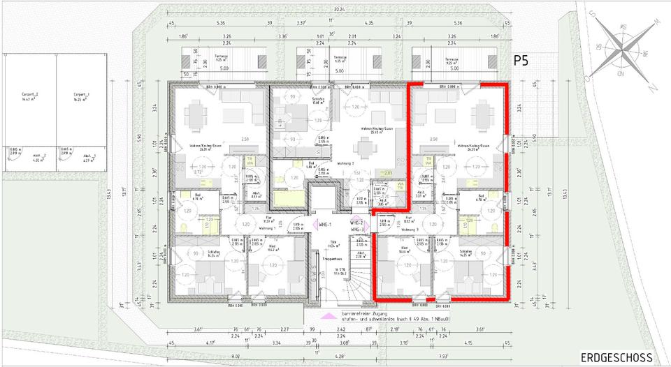 Erdgeschoßwohnung Papenburg - 3 Zimmer, 78 m&sup2;, 825&euro; | Angebot:26545477