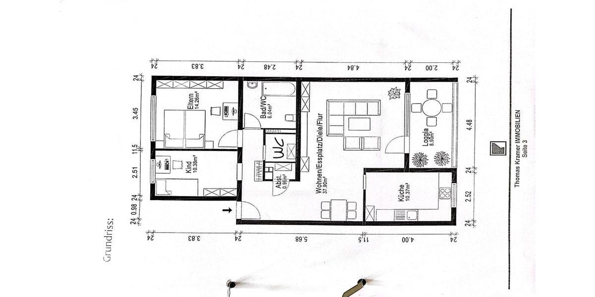 Etagenwohnung Wuppertal Lichtenplatz - 3 Zimmer, 87 m&sup2;, 725&euro; | Angebot:25947610