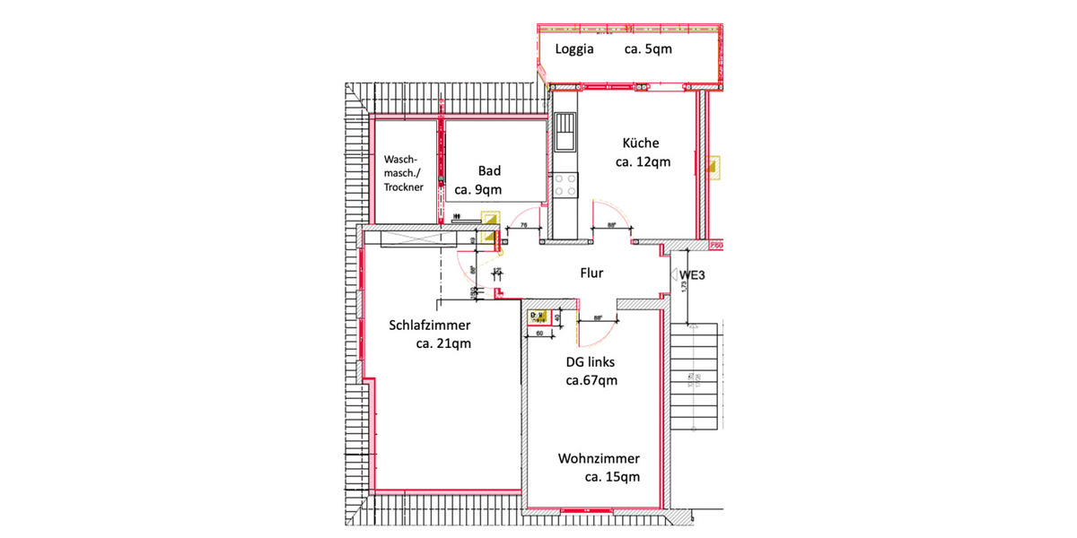 Etagenwohnung Brand-Erbisdorf Erbisdorf - 2 Zimmer, 67 m&sup2;, 570&euro; | Angebot:25654428