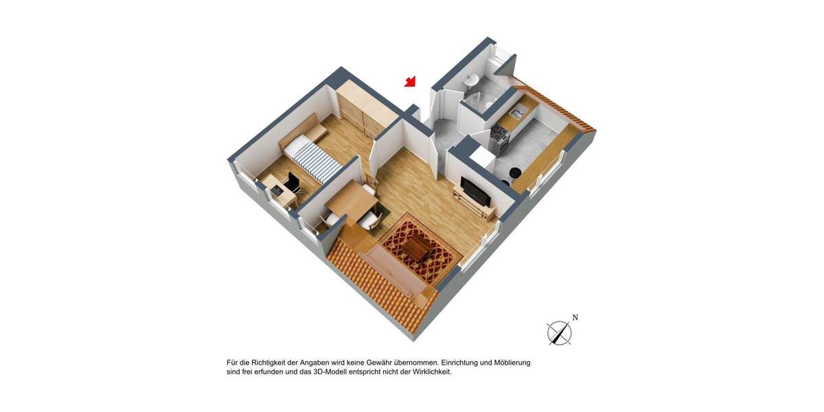 Etagenwohnung Stuttgart Zuffenhausen - 2 Zimmer, 46 m&sup2;, 740&euro; | Angebot:25227741