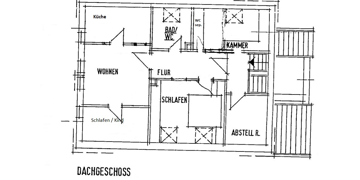 Gemütliche 3 Raum DG Wohnung mit Garten am Haus - unterhalb der Osterburg! - Dachgeschoßwohnung Weida Liebsdorf | Angebot:26146312