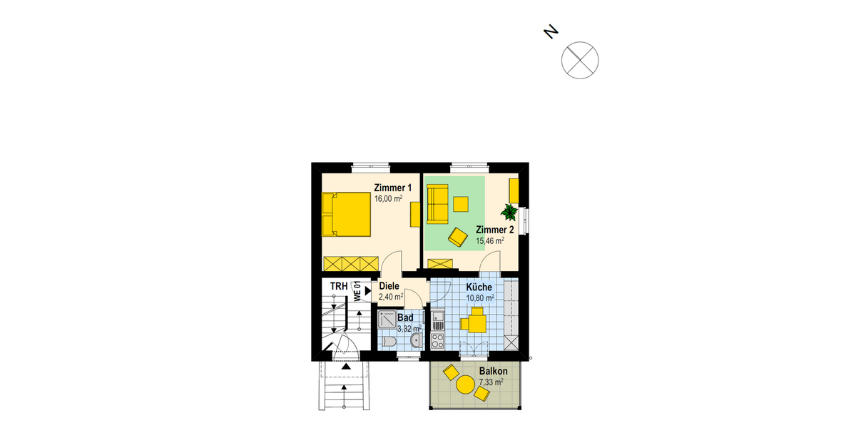 Etagenwohnung Neuenhagen - 2 Zimmer, 52 m&sup2;, 855&euro; | Angebot:25226593