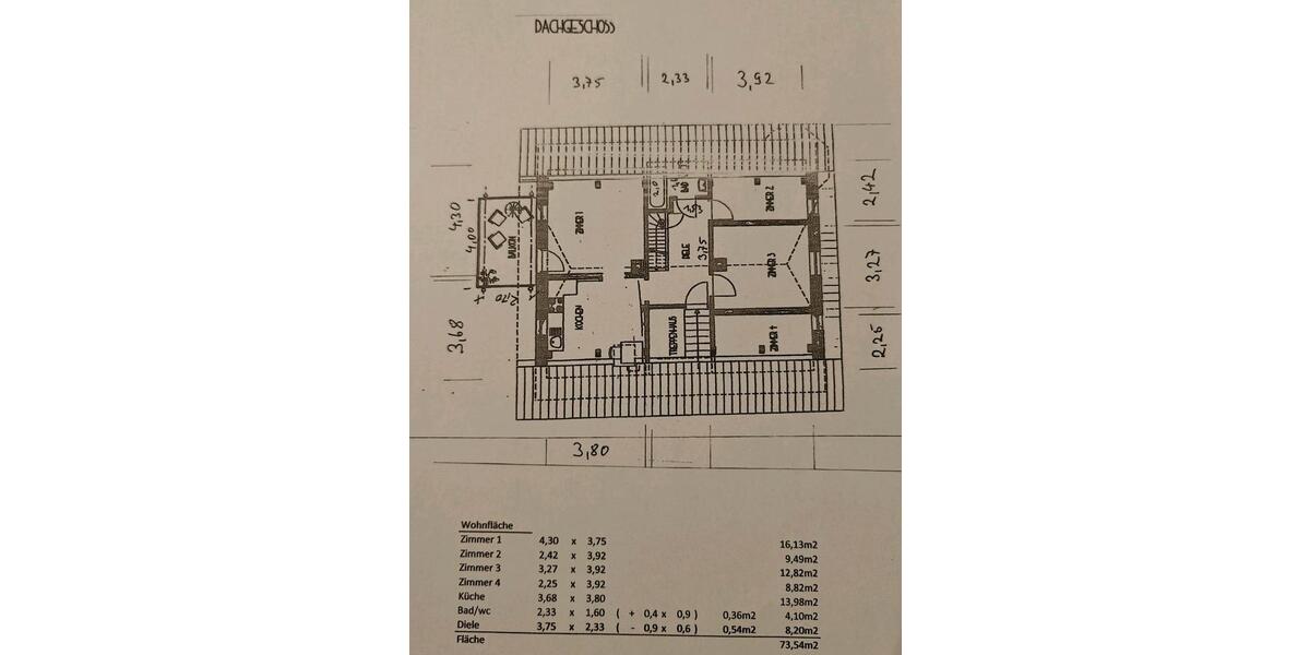 Etagenwohnung Legau - 4 Zimmer, 74 m&sup2;, 850&euro; | Angebot:25648883