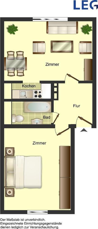 Ab 01.09. frei! 2-Zimmer-Wohnung in Solingen Mitte zimmer