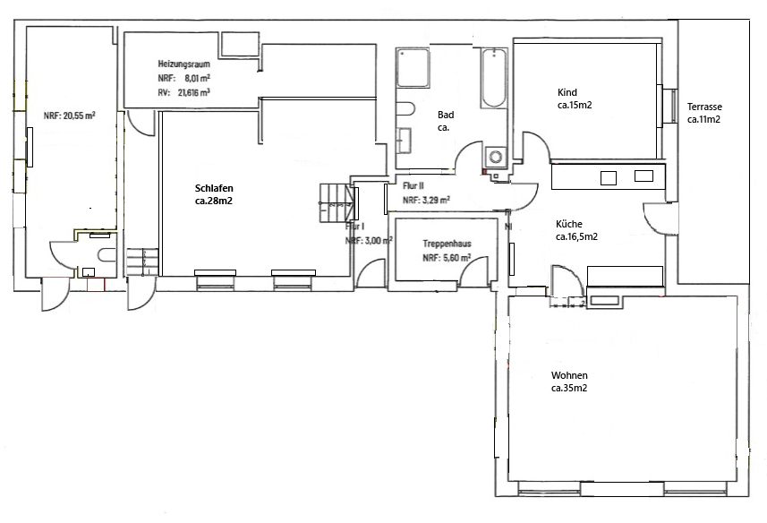 Erdgeschoßwohnung Schkopau - 3 Zimmer, 110 m&sup2;, 1.265&euro; | Angebot:24698919