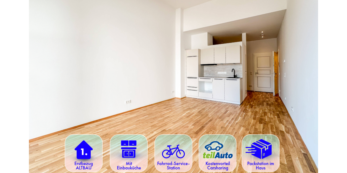 Etagenwohnung Chemnitz - 1.5 Zimmer, 40 m&sup2;, 464&euro; | Angebot:26940402