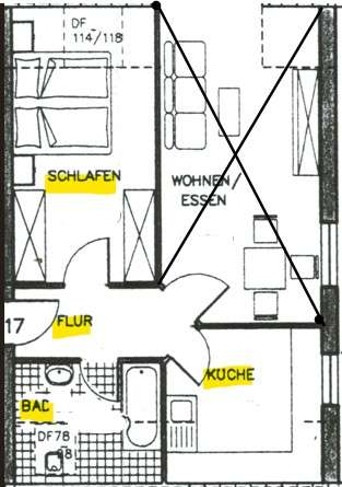 Wohnung zum Mieten in Mannheim 370 € 30 m² 1 zimmer