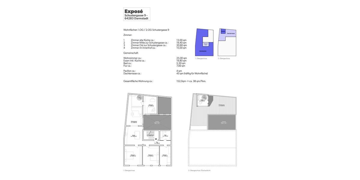 Etagenwohnung Darmstadt Darmstadt-Ost - 5 Zimmer, 154 m&sup2;, 2.080&euro; | Angebot:24475626