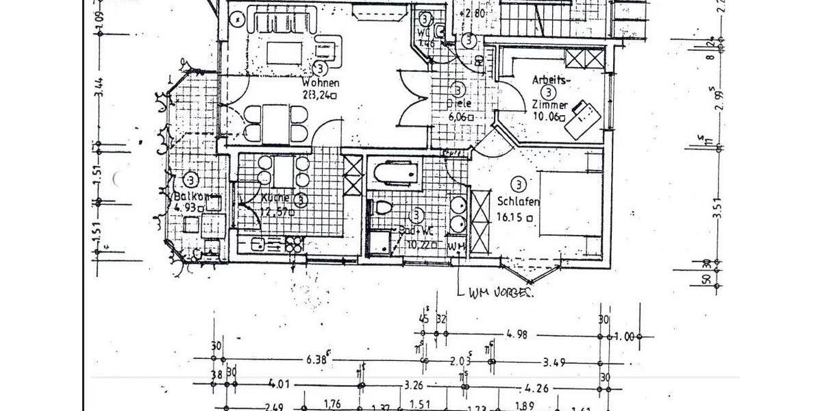 Etagenwohnung Hofheim am Taunus - 3 Zimmer, 89 m&sup2;, 1.200&euro; | Angebot:26484189