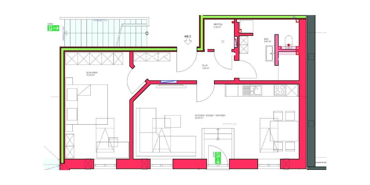 Etagenwohnung Unterreit - 2 Zimmer, 64 m&sup2;, 800&euro; | Angebot:26649455