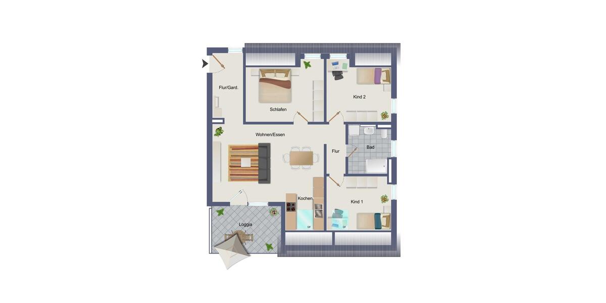 Dachgeschoßwohnung Gerabronn - 4 Zimmer, 83 m&sup2;, 846&euro; | Angebot:26440837