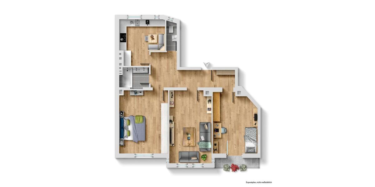 Etagenwohnung Fürth Südstadt - 3 Zimmer, 84 m&sup2;, 940&euro; | Angebot:24628141