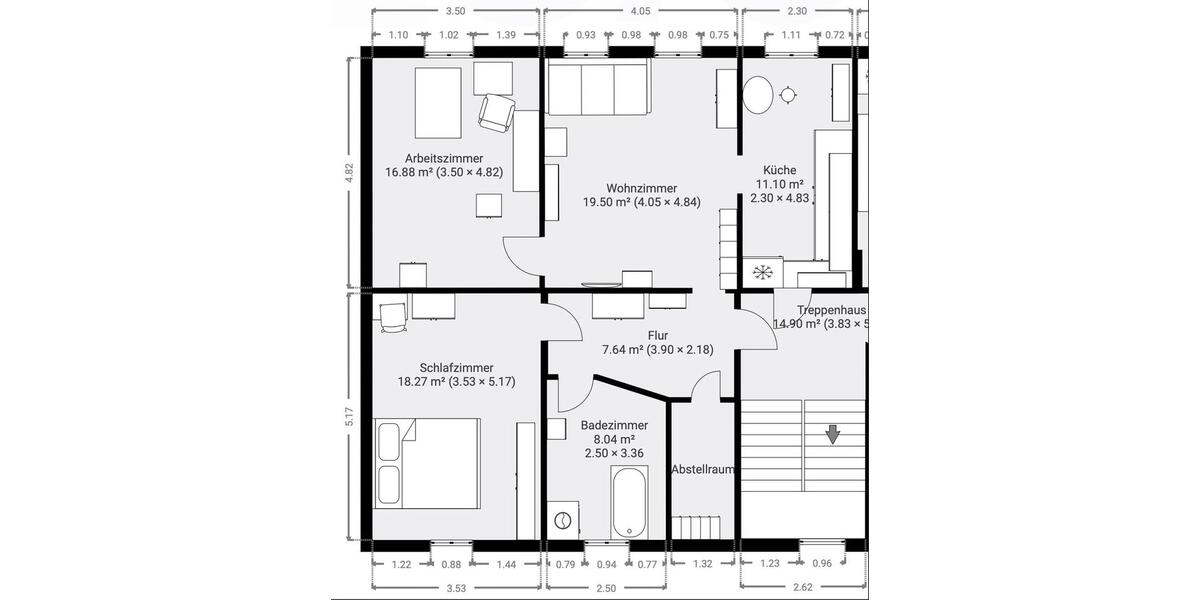 Dachgeschoßwohnung Stralsund Langendorfer Berg - 3 Zimmer, 85 m&sup2;, 850&euro; | Angebot:26476490