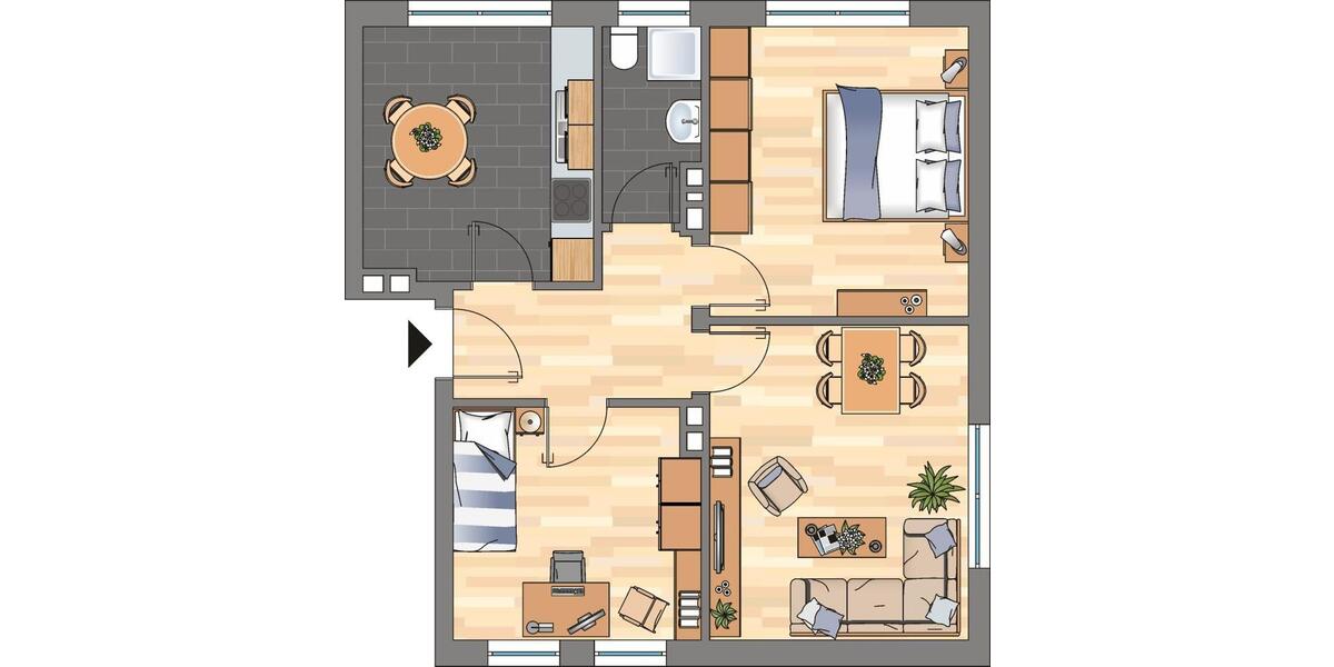 Etagenwohnung Wilhelmshaven Aldenburg - 3 Zimmer, 63 m&sup2;, 429&euro; | Angebot:26638052