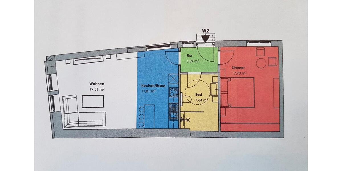 Erdgeschoßwohnung Bad Mergentheim - 2 Zimmer, 60 m&sup2;, 750&euro; | Angebot:26043199
