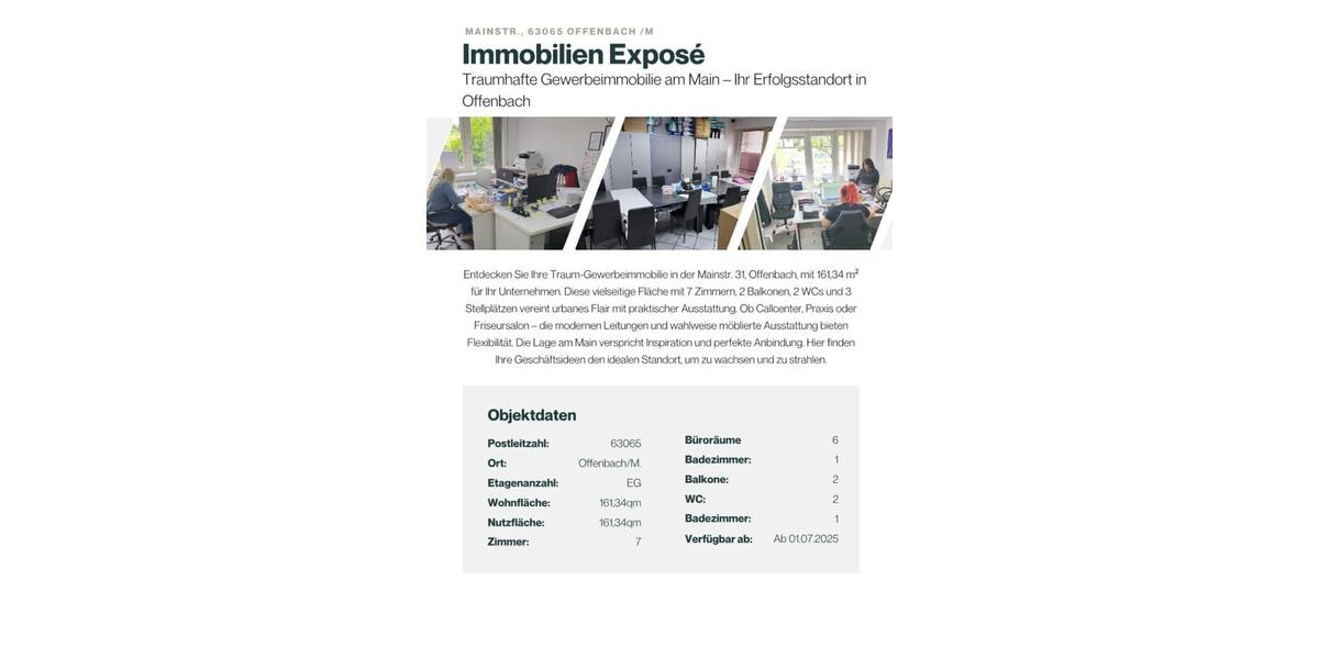 Traumhafte Gewerbeimmobilie am Main, Offenbach zur Miete zimmer