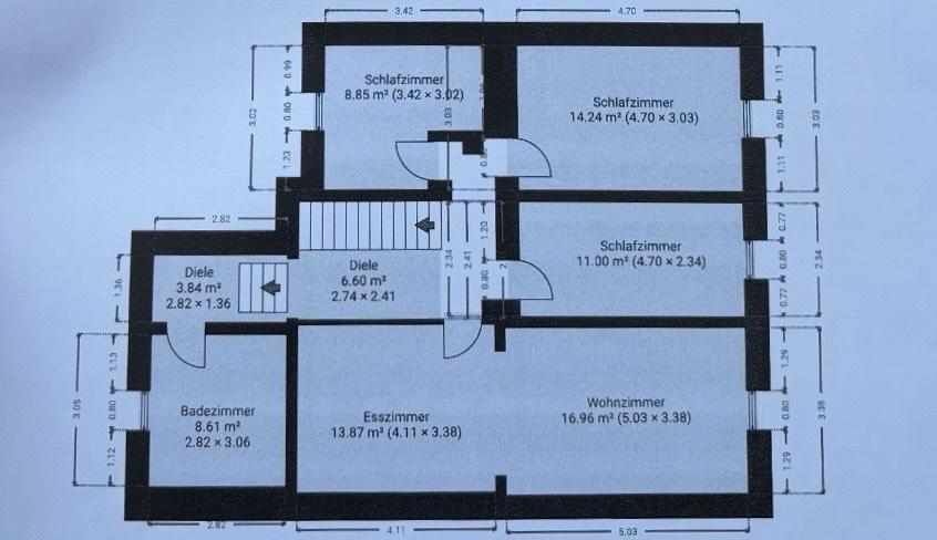 Große, helle 4-ZKB-Wohnung (85 qm) in ruhiger Lage in Elm 4 zimmer