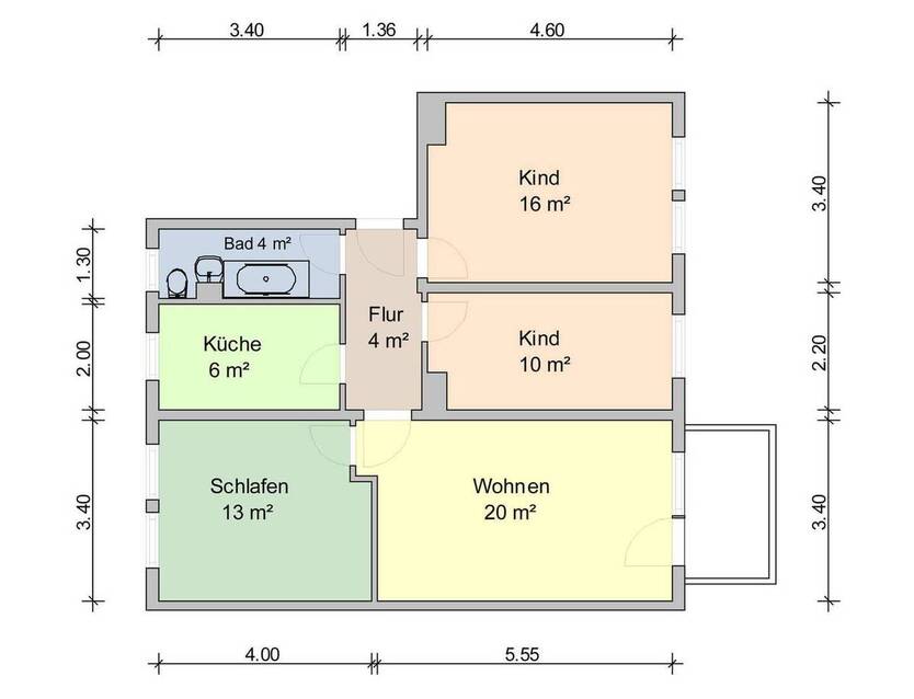 Wohnen in toll sanierter 4-Raum-Wohnung 4 zimmer