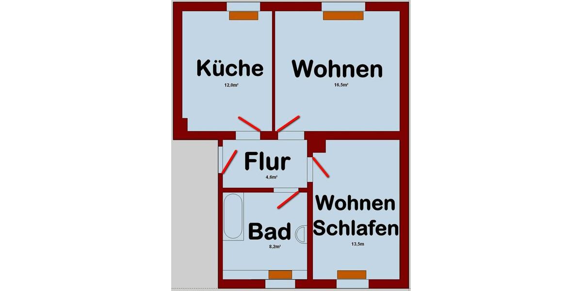 Etagenwohnung Kamenz - 1 Zimmer, 40 m&sup2;, 370&euro; | Angebot:25172002