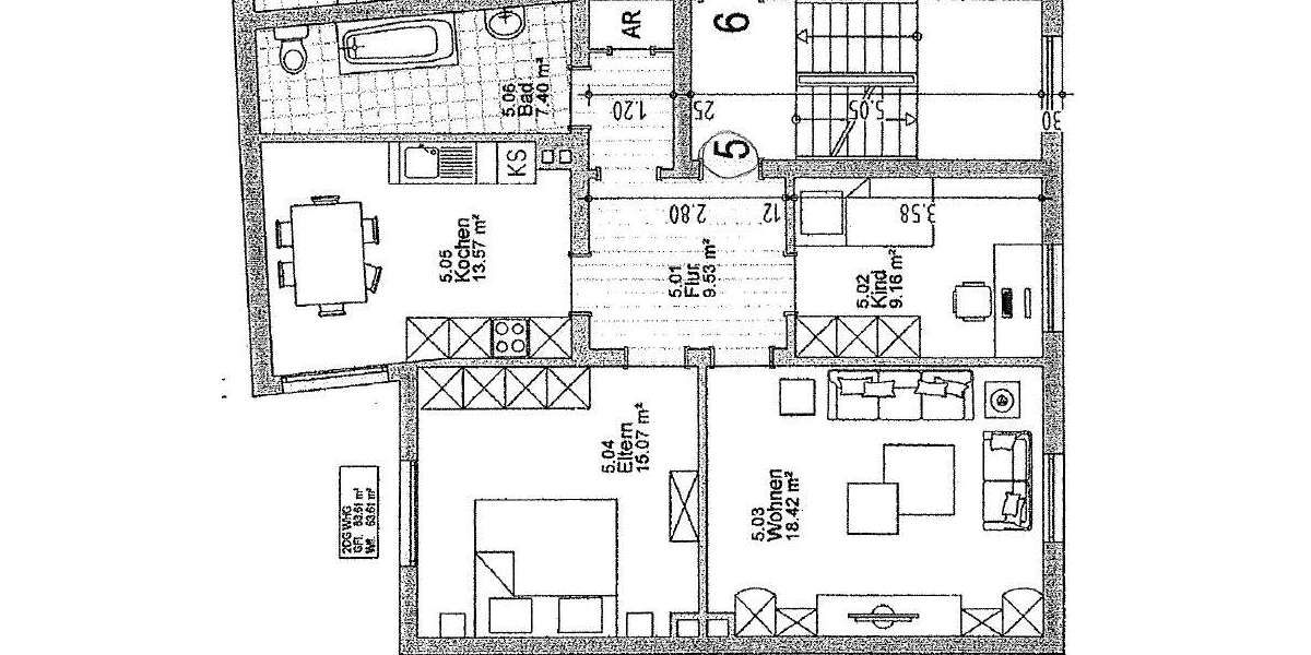 Etagenwohnung Bottrop - 3.5 Zimmer, 73 m&sup2;, 437&euro; | Angebot:25284956