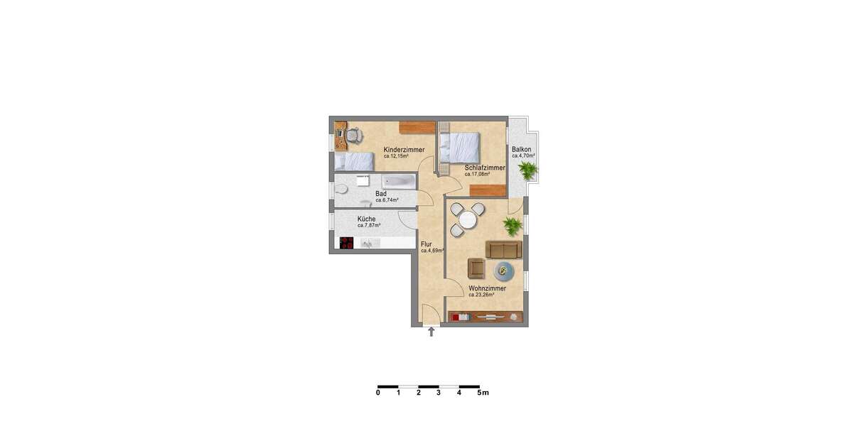geräumige 3-Raum Wohnung mit Balkon & Badewanne * Einbauküche möglich - Appartement Magdeburg Stadtfeld Ost | Angebot:10094192