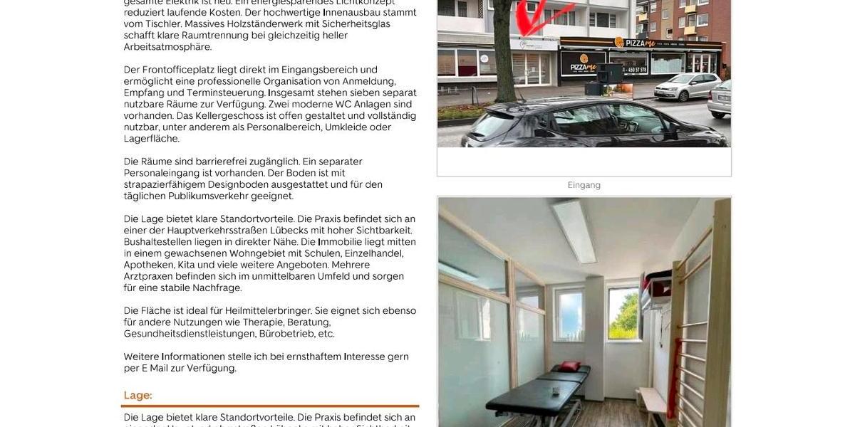 Etablierte Physiotherapiepraxis zur Übernahme in Lübeck zimmer