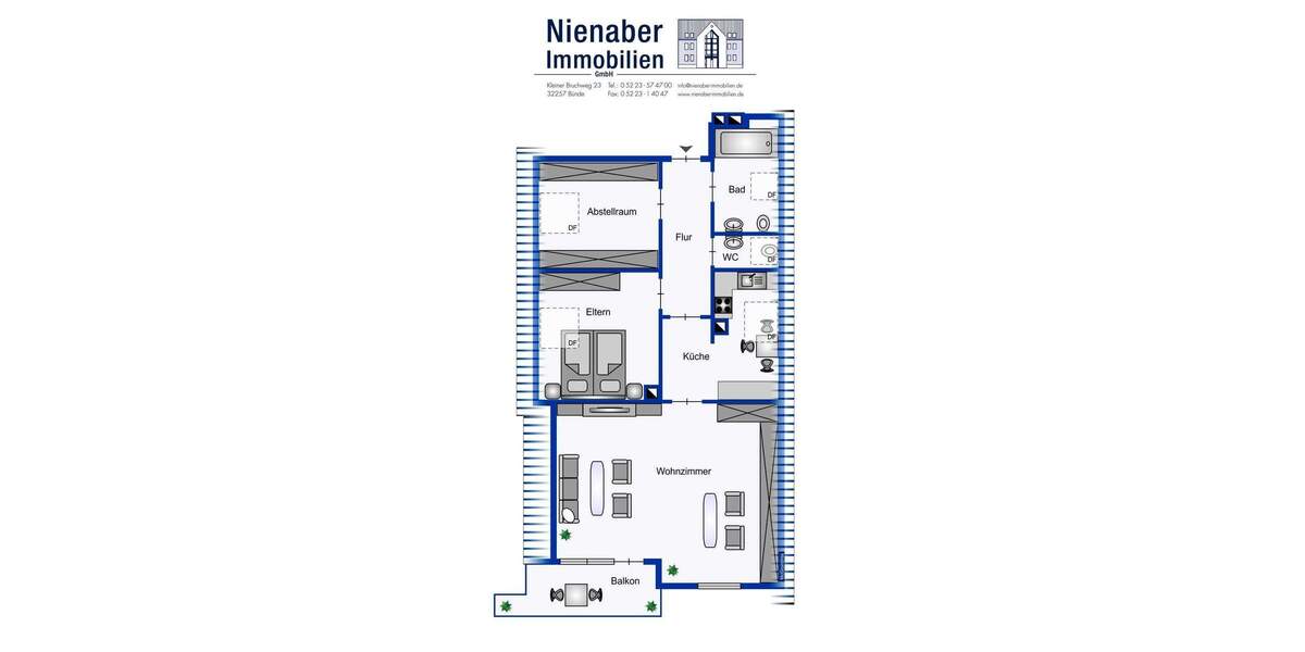 Etagenwohnung Spenge Hücker-Aschen - 3 Zimmer, 65 m&sup2;, 450&euro; | Angebot:24486793