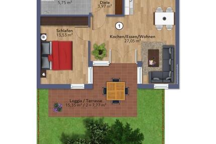Wohnung Penzberg - 2 Zimmer, 58 m&sup2;, 1.080&euro; | Angebot:25721030