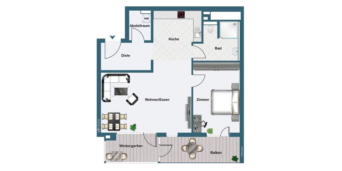 Etagenwohnung Frankfurt am Main Sachsenhausen - 2 Zimmer, 77 m&sup2;, 2.200&euro; | Angebot:25968527