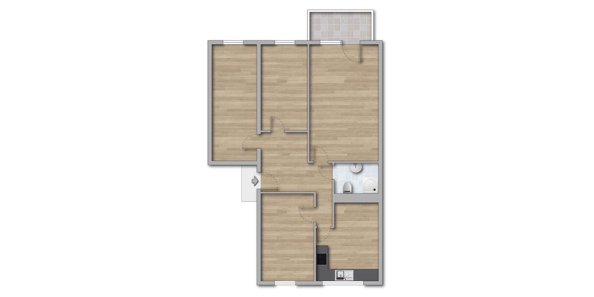 Etagenwohnung Gotha - 4 Zimmer, 82 m&sup2;, 490&euro; | Angebot:26444046