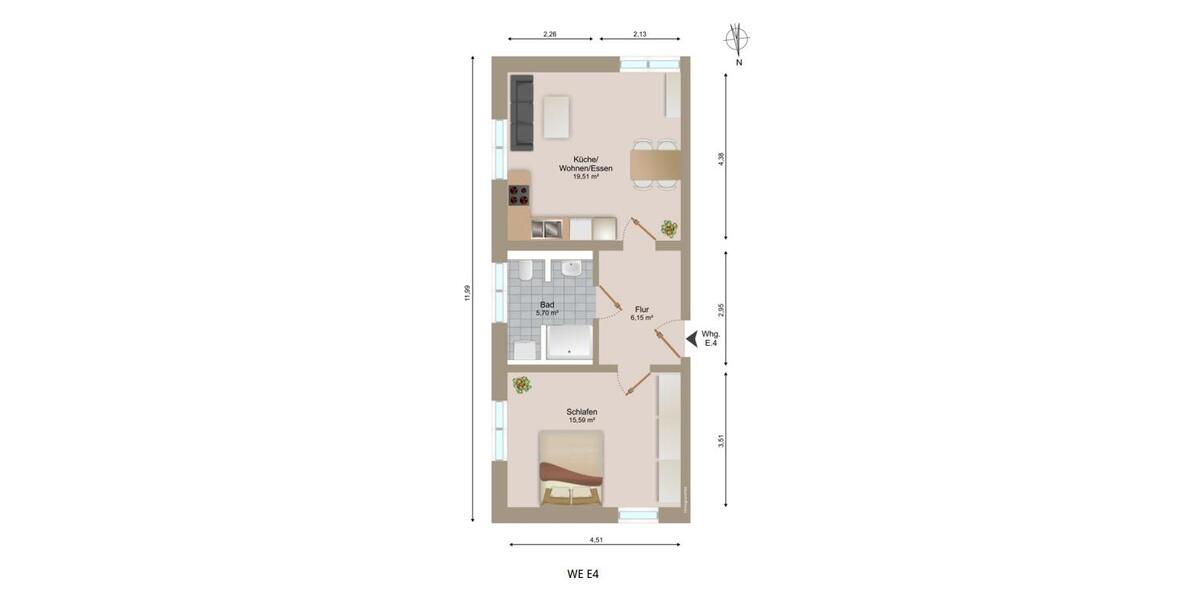 Etagenwohnung Mitterfels - 2 Zimmer, 47 m&sup2;, 560&euro; | Angebot:25148708