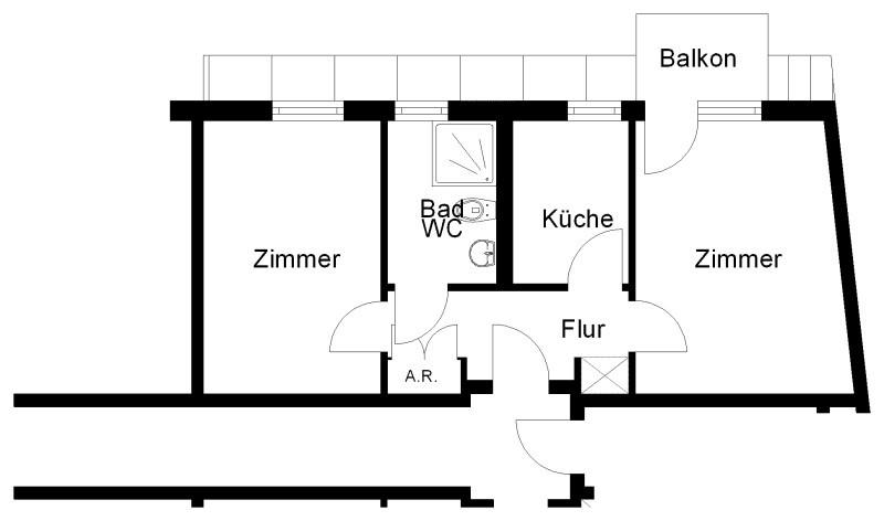 Etagenwohnung Osnabrück - 2 Zimmer, 58 m&sup2;, 596&euro; | Angebot:26093461
