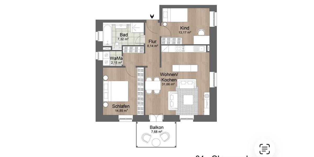Etagenwohnung Bühl - 3 Zimmer, 80 m&sup2;, 1.200&euro; | Angebot:25340802