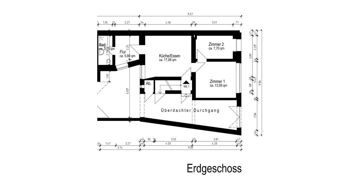 Erdgeschoßwohnung Mönchengladbach Nord - 3 Zimmer, 54 m&sup2;, 720&euro; | Angebot:26583090