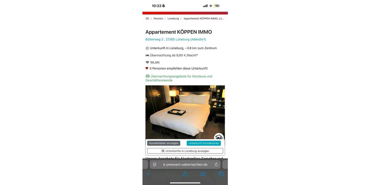 Lüneburg möblierte EZDZ Zimmer ab €9,90 auch Lagerraum 6 zimmer
