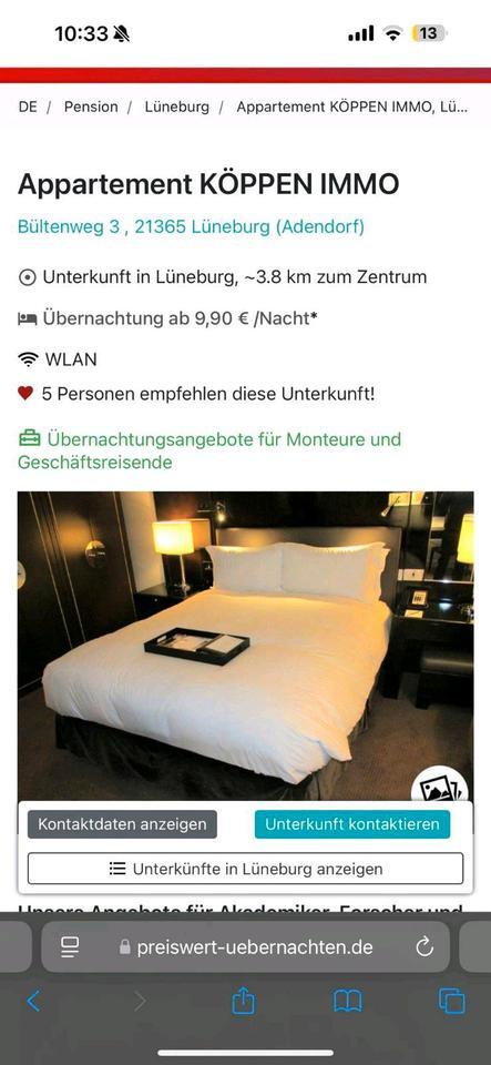 Lüneburg möblierte EZDZ Zimmer ab €9,90 auch Lagerraum 6 zimmer