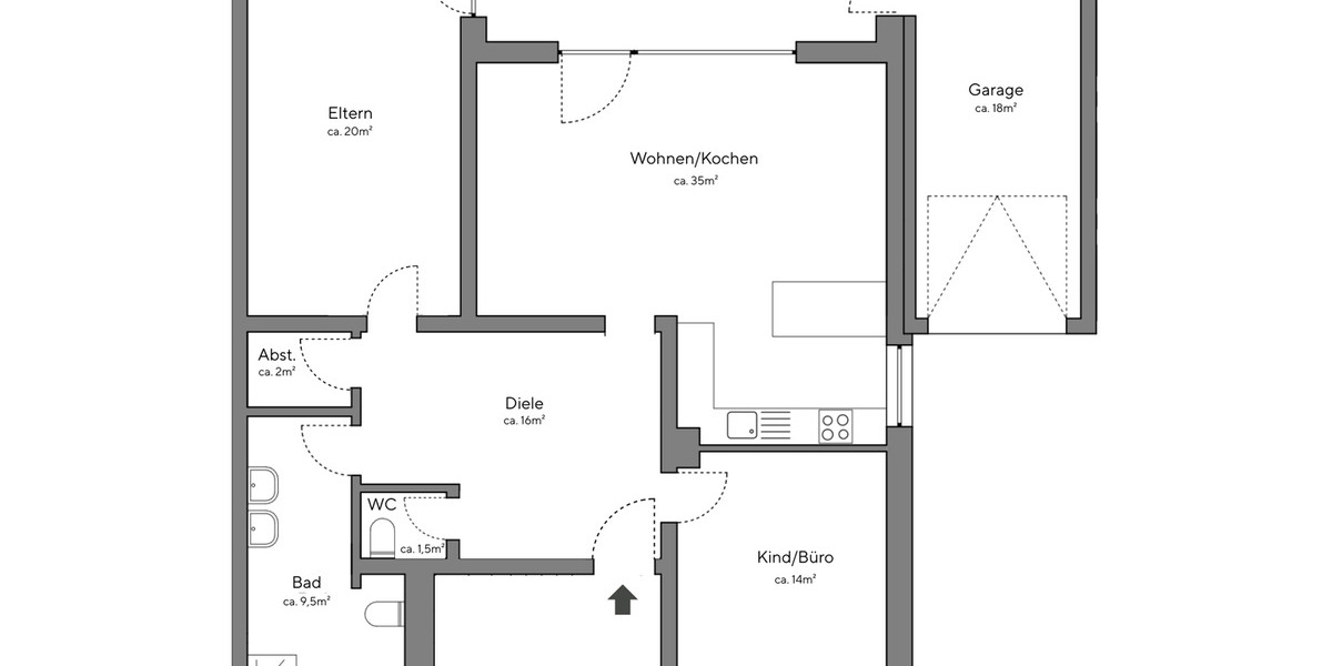Etagenwohnung Lünen Altlünen - 3 Zimmer, 104 m&sup2;, 1.050&euro; | Angebot:25821834