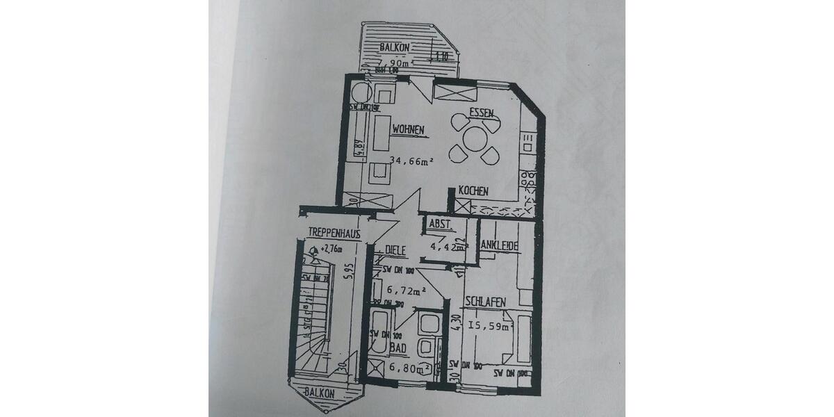 Etagenwohnung Wadgassen - 2 Zimmer, 72 m&sup2;, 580&euro; | Angebot:26220010