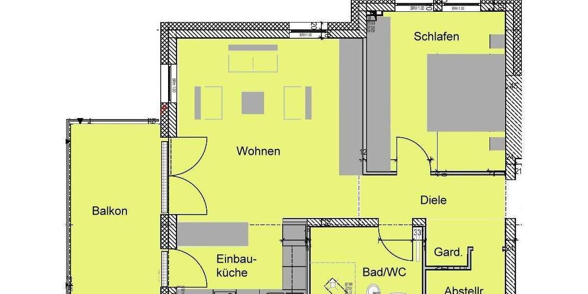 Etagenwohnung Göppingen Stadtgebiet - 2 Zimmer, 64 m&sup2;, 1.180&euro; | Angebot:25836615