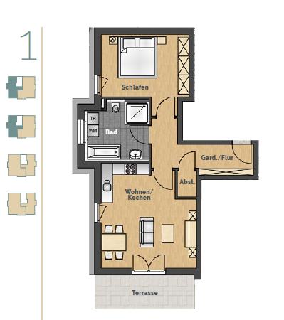 Erdgeschoßwohnung Nürnberg Gaismannshof - 2 Zimmer, 70 m&sup2;, 1.103&euro; | Angebot:21105639