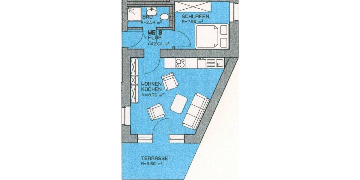 Etagenwohnung Kirchberg Burkersdorf - 2 Zimmer, 35 m&sup2;, 200&euro; | Angebot:22049564
