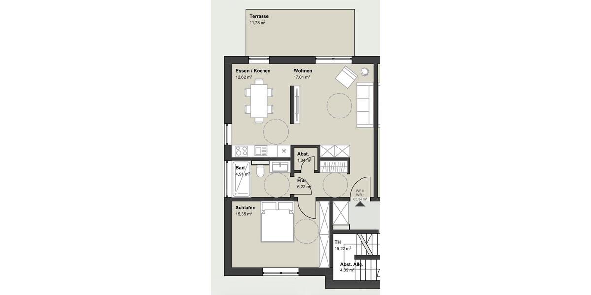 Erdgeschoßwohnung Mücke - 2 Zimmer, 63 m&sup2;, 840&euro; | Angebot:24916626