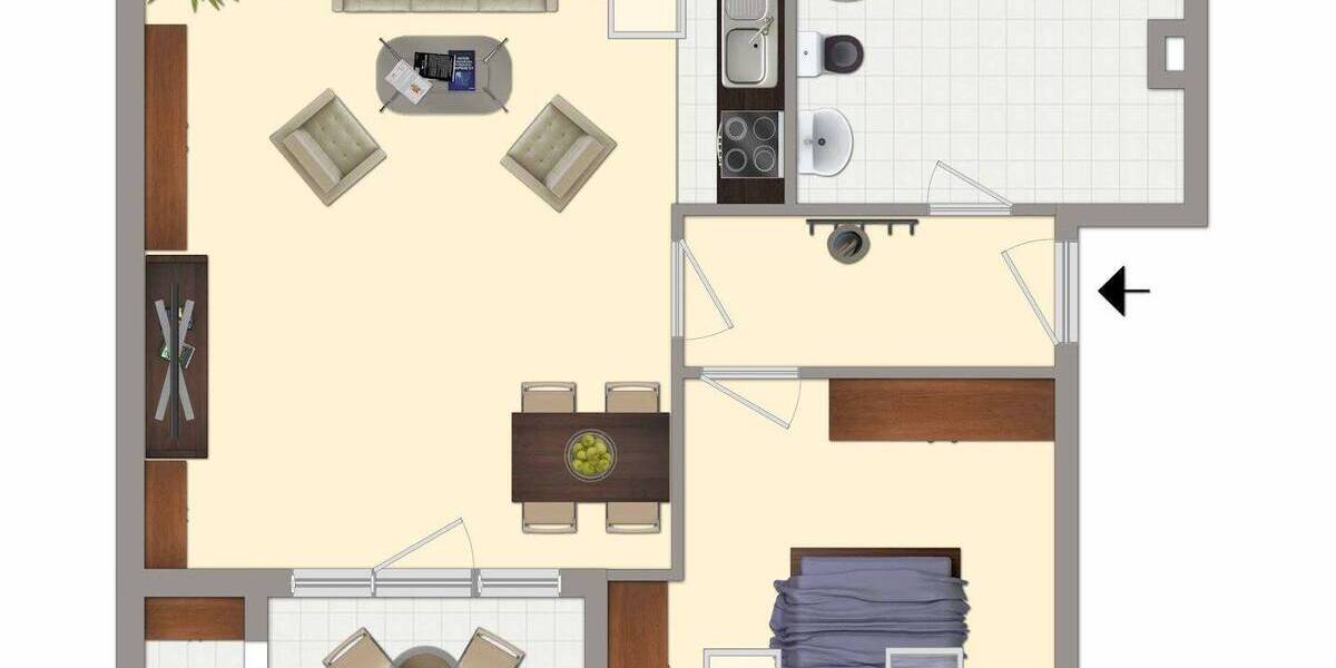 Etagenwohnung Dessau-Roßlau West - 2 Zimmer, 50 m&sup2;, 328&euro; | Angebot:26730759