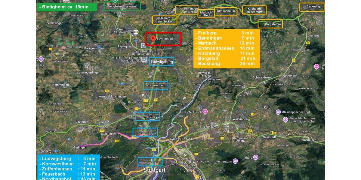 Etagenwohnung Ludwigsburg Eglosheim - 1 Zimmer, 14 m&sup2;, 545&euro; | Angebot:25278480