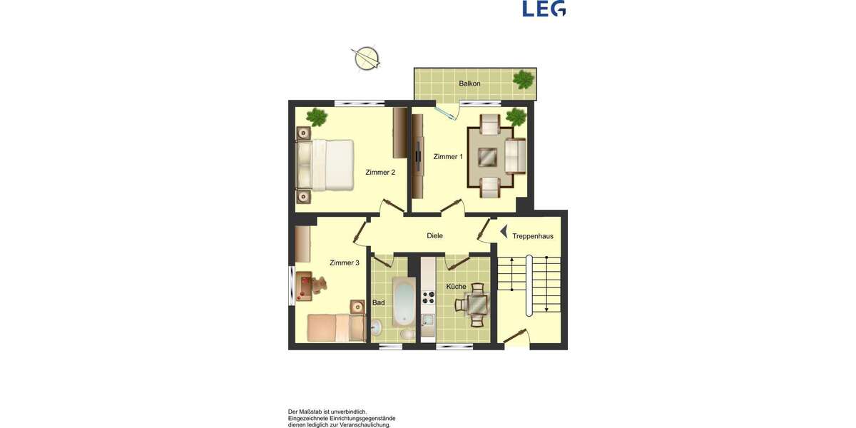 Etagenwohnung Bergkamen Overberge - 3 Zimmer, 57 m&sup2;, 429&euro; | Angebot:27169057
